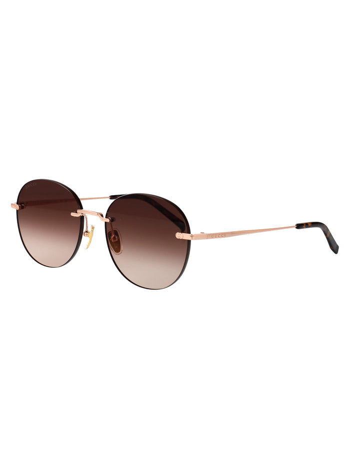 Gg2101sa Gold-gold-brown Metal Sunglasses