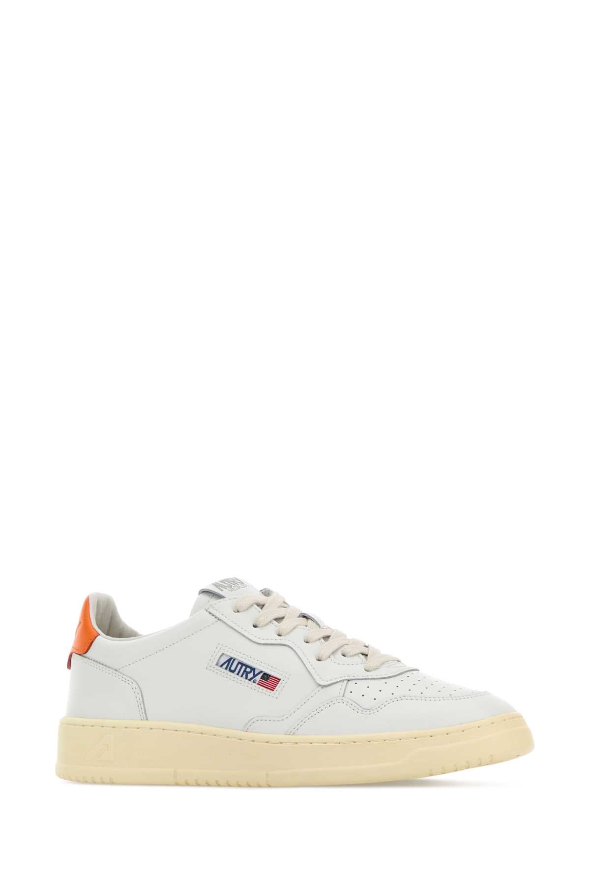 Leatleatwhtprorange Sneaker