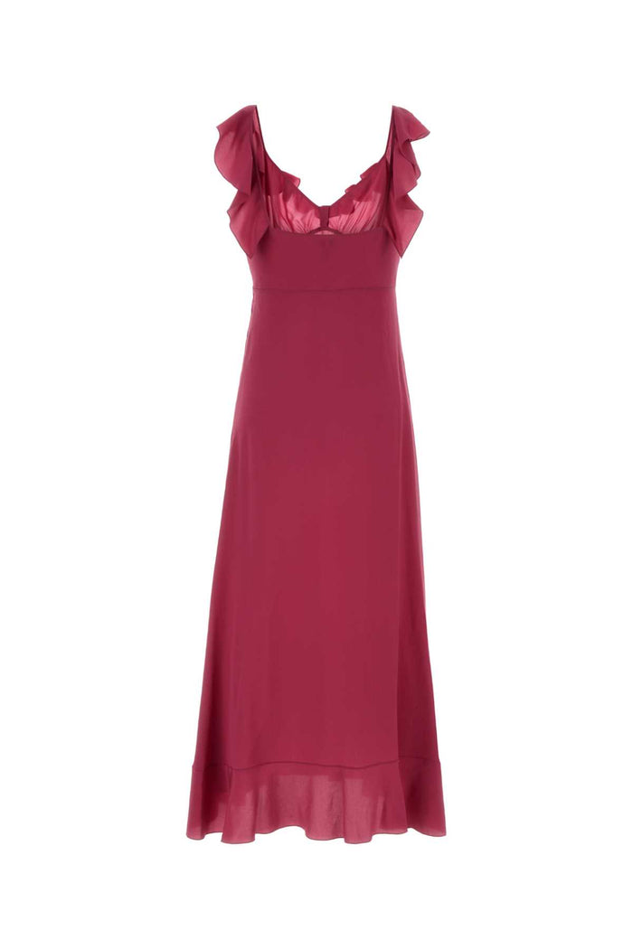 Tyrian Purple Crepe Dress Divinered Outer Shell: Silk Abiti