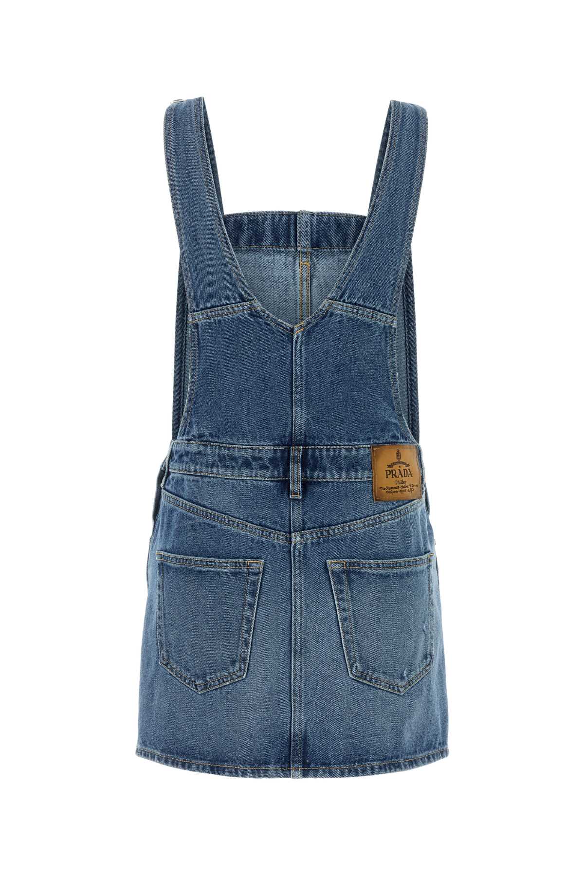 Denim Dungarees Dress Light Blue Abiti