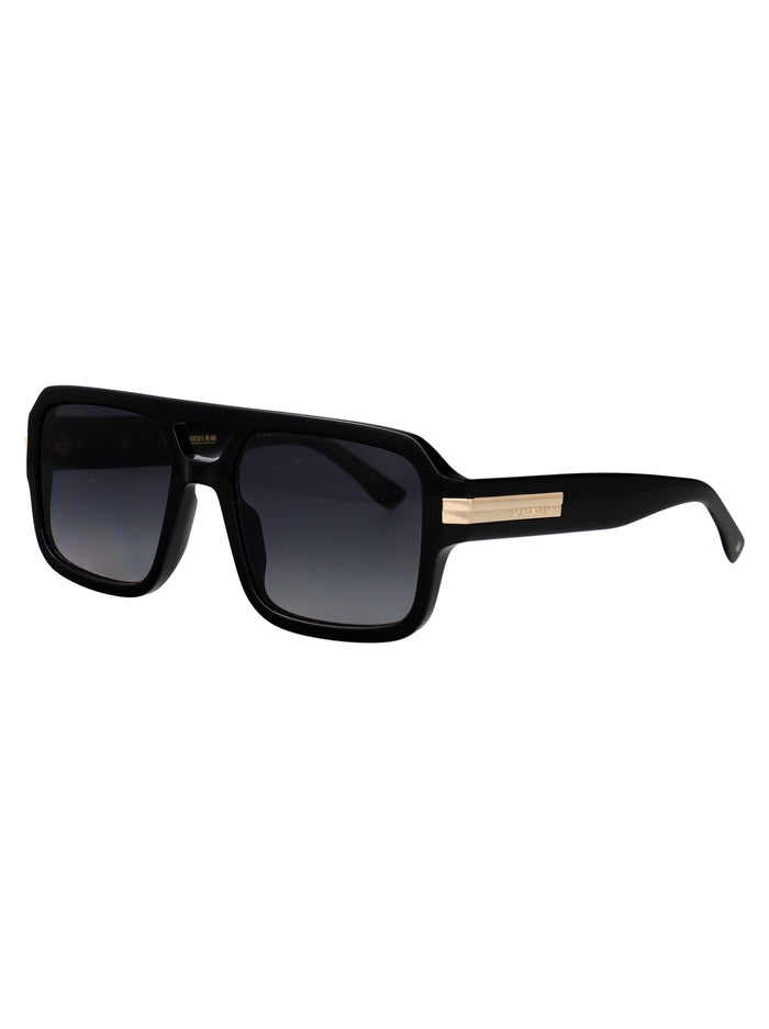 D2 0197-S Black Acetate Sunglasses