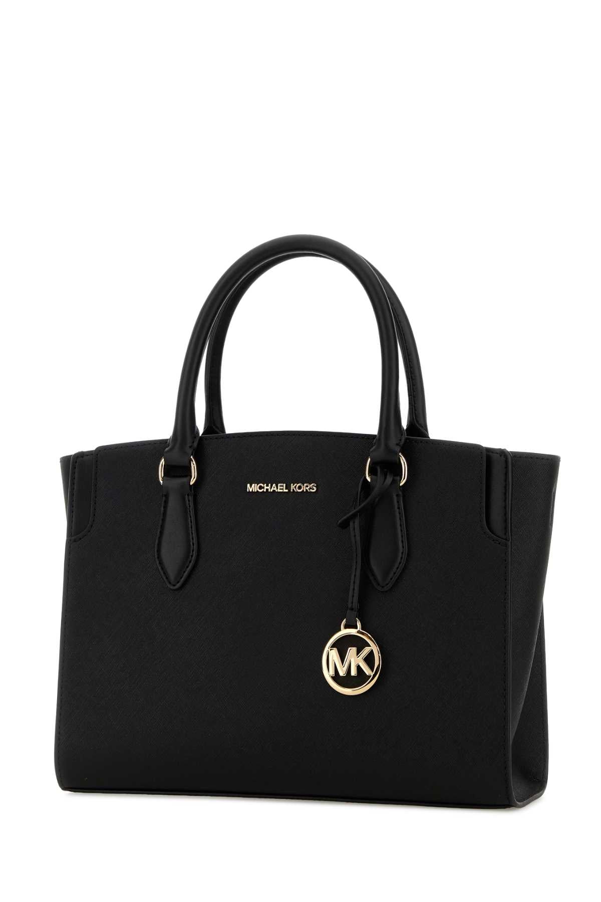 Black Leather Becca Handbag Cow Borse A Mano