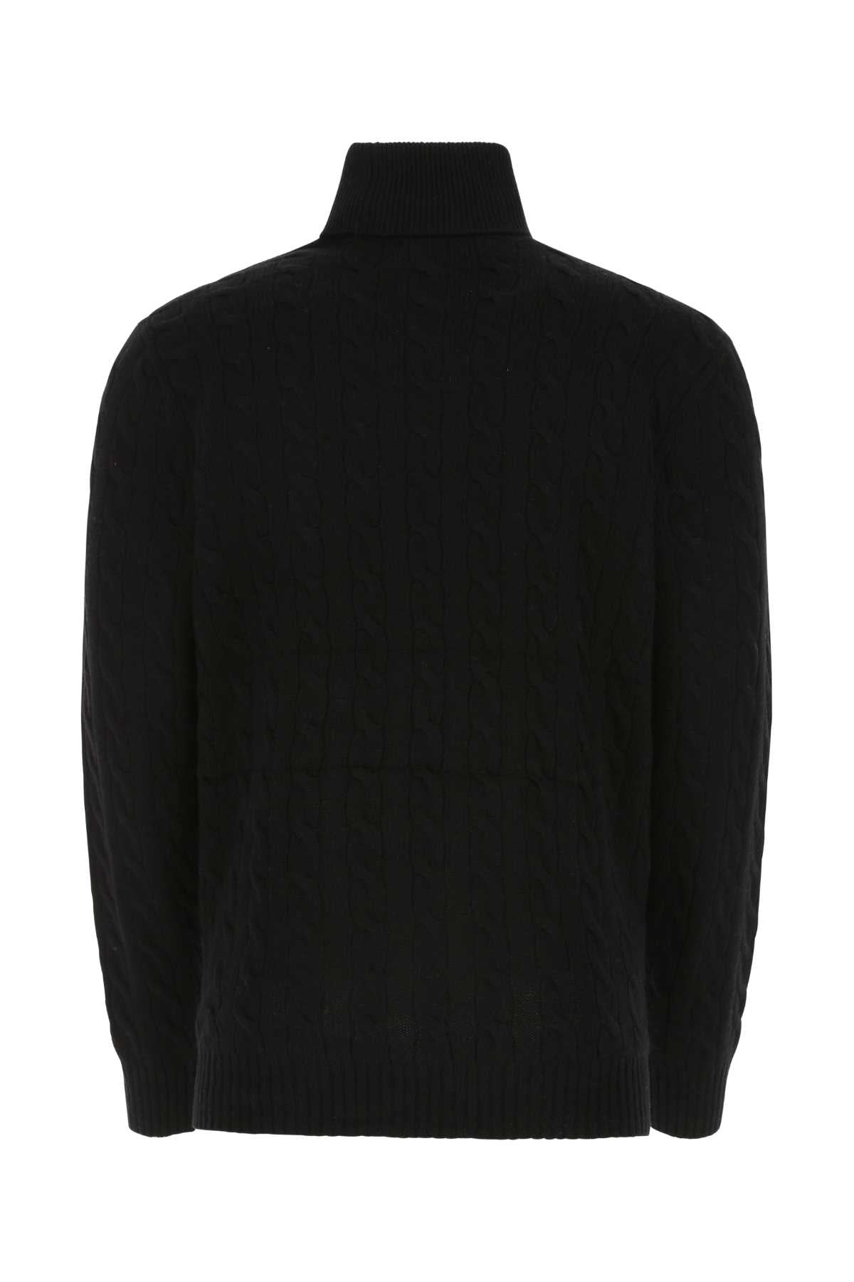 Black Wool Blend Sweater 002 Exterior: Cashmere Maglieria