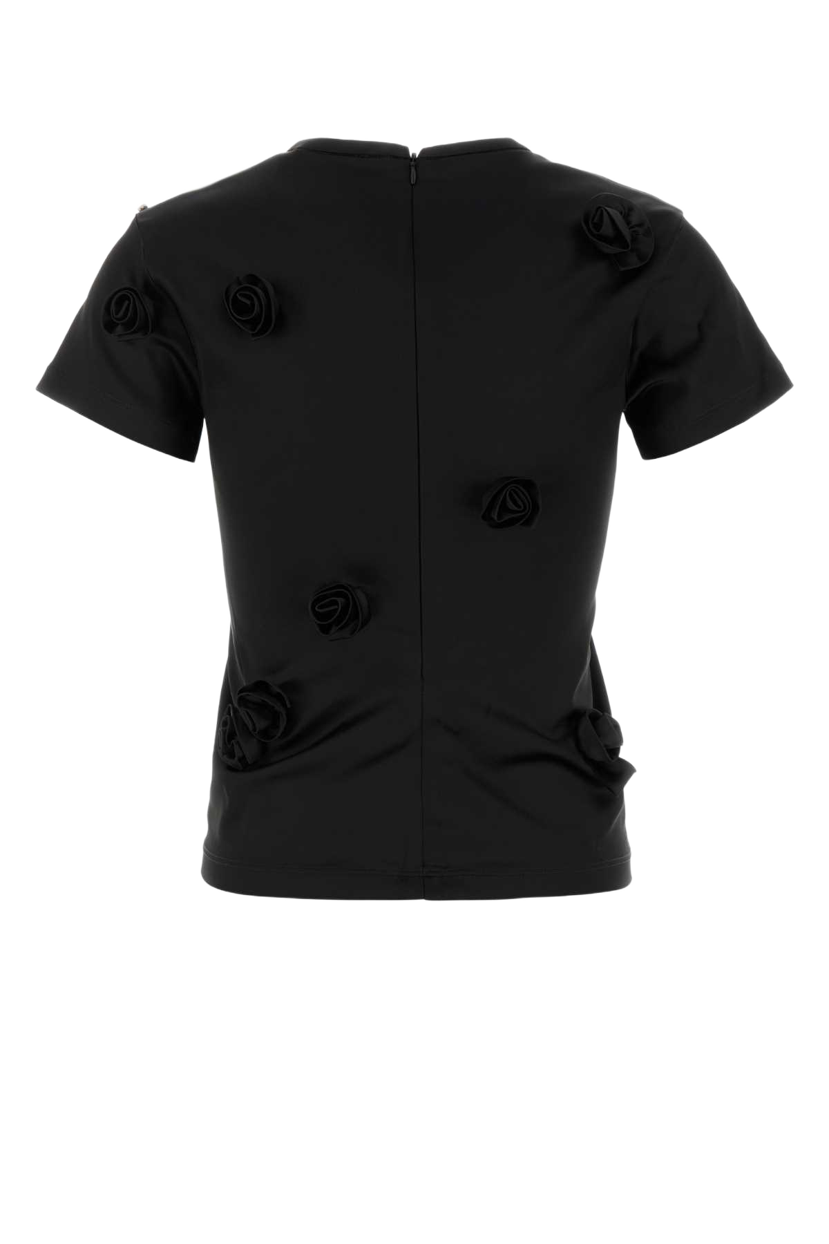 Black Satin Mendoza T-Shirt Nero