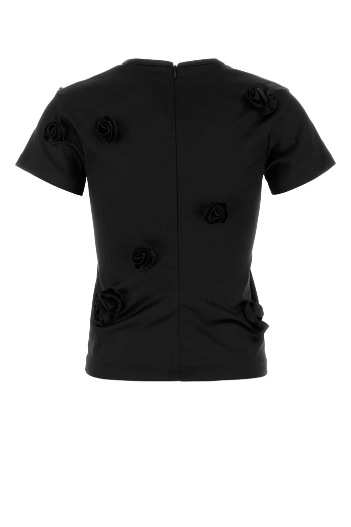 Black Satin Mendoza T-Shirt Nero