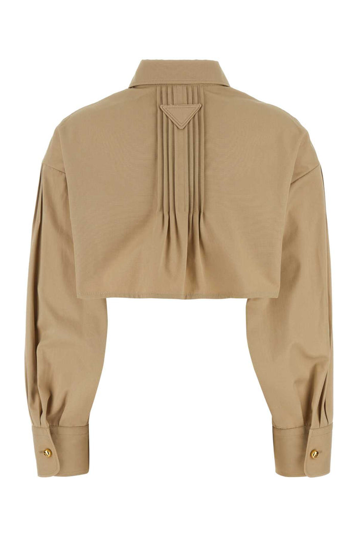 Beige Poplin Shirt Corda Exterior: Cotton Camicie