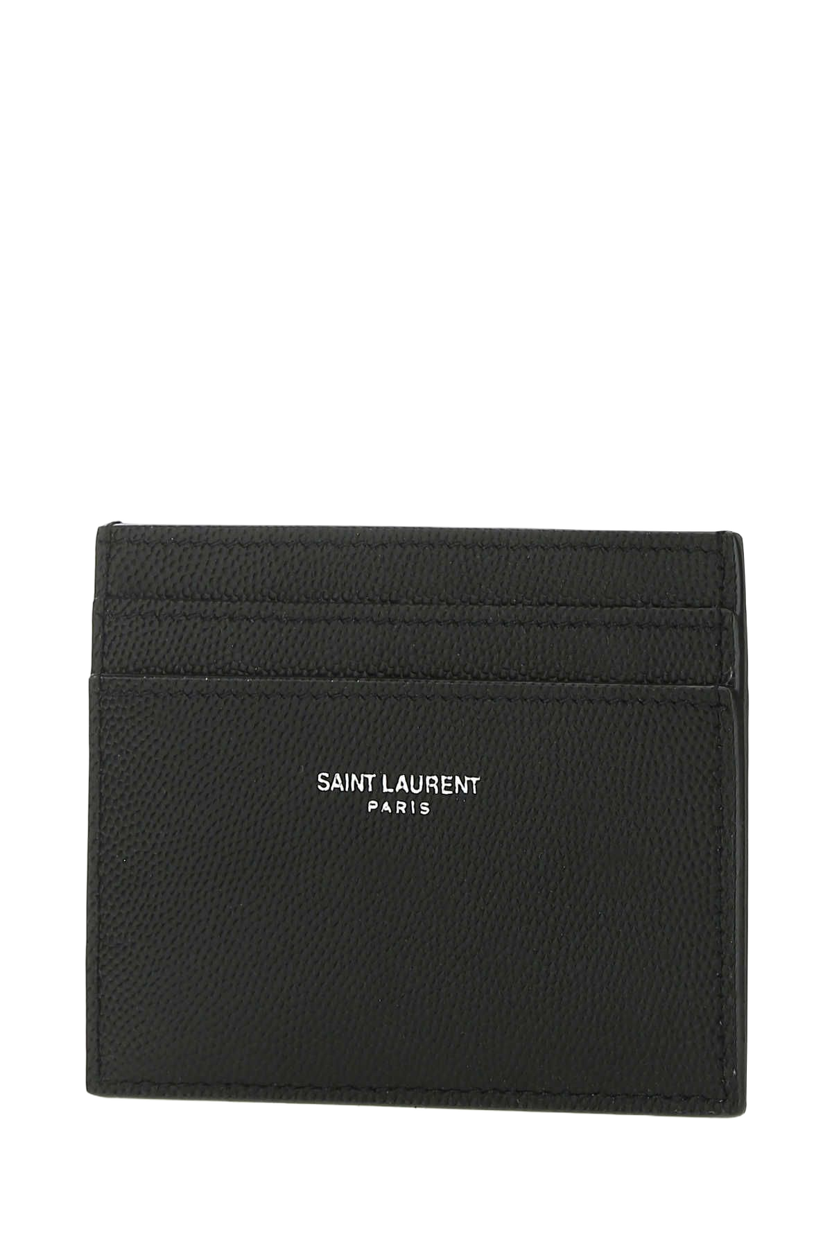 Black Leather Card Holder 1000 Calf Skin Portafogli