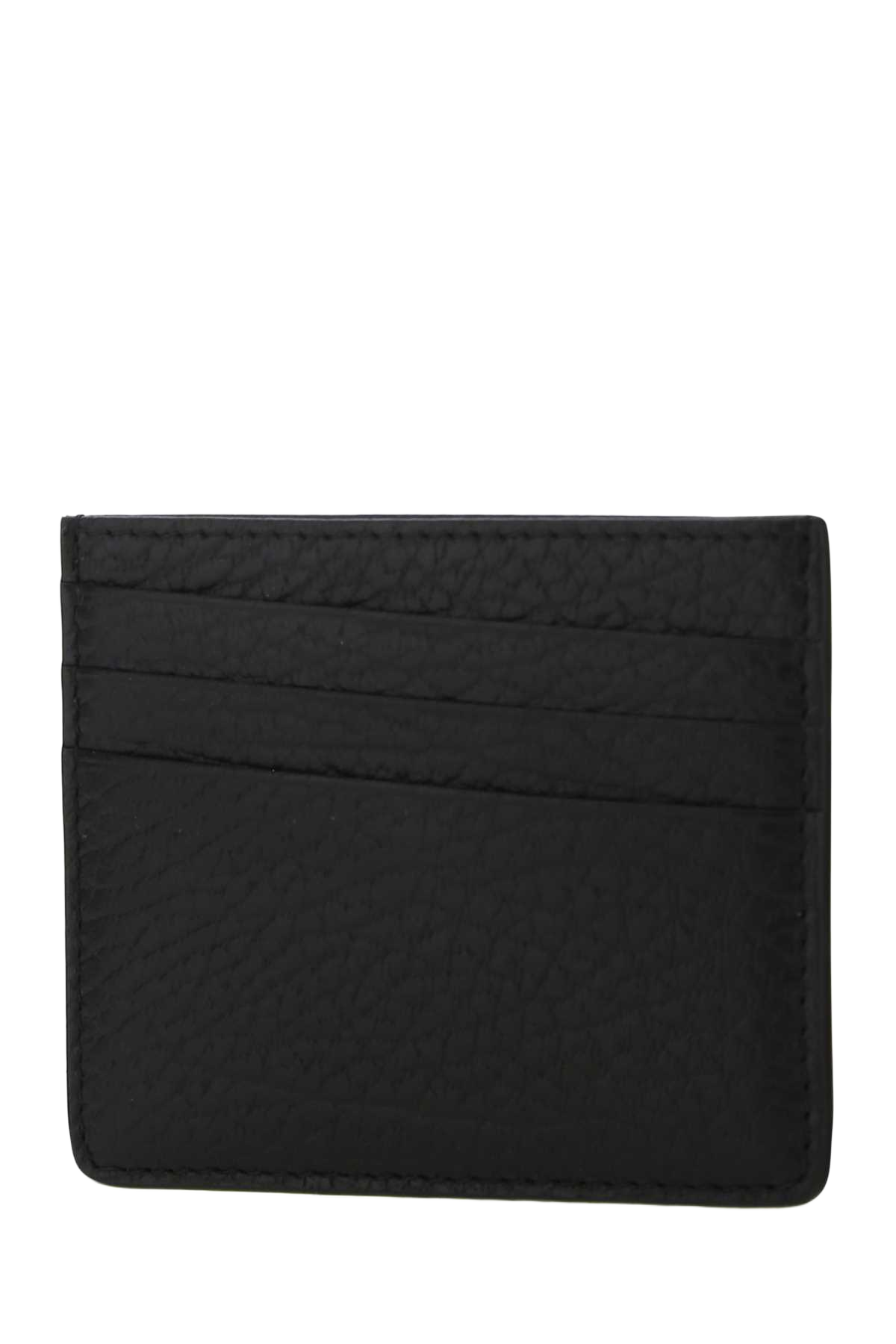 Black Leather Card Holder T8013 Portafogli