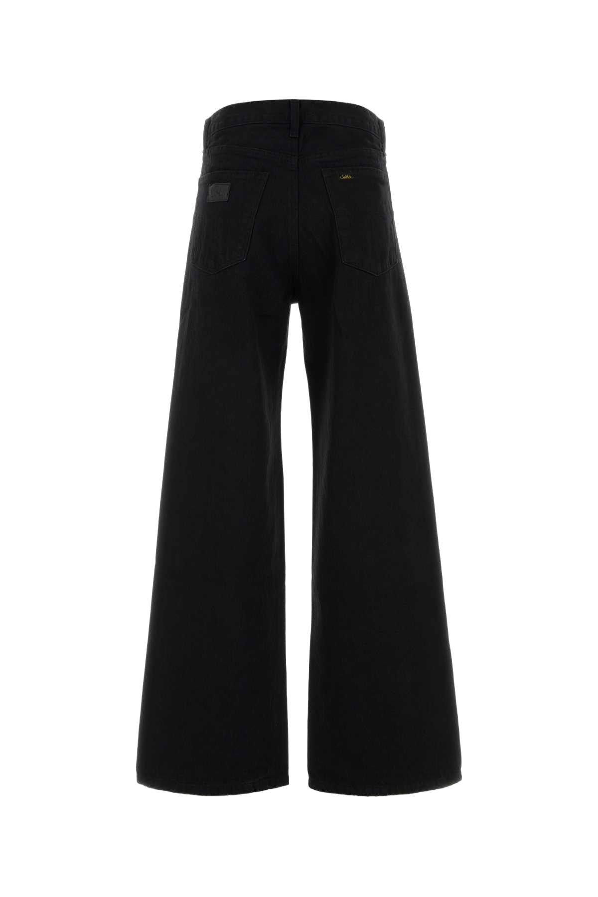 Black Denim Skater Wide-Leg Jeans Rinse