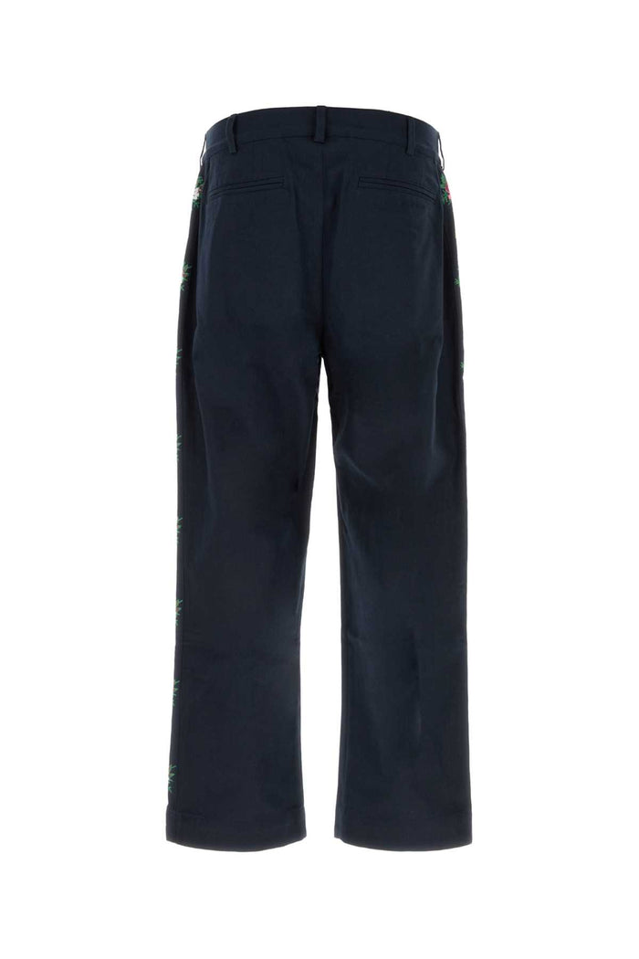 Navy Blue Cotton Pine Pant Exterior: Pantaloni