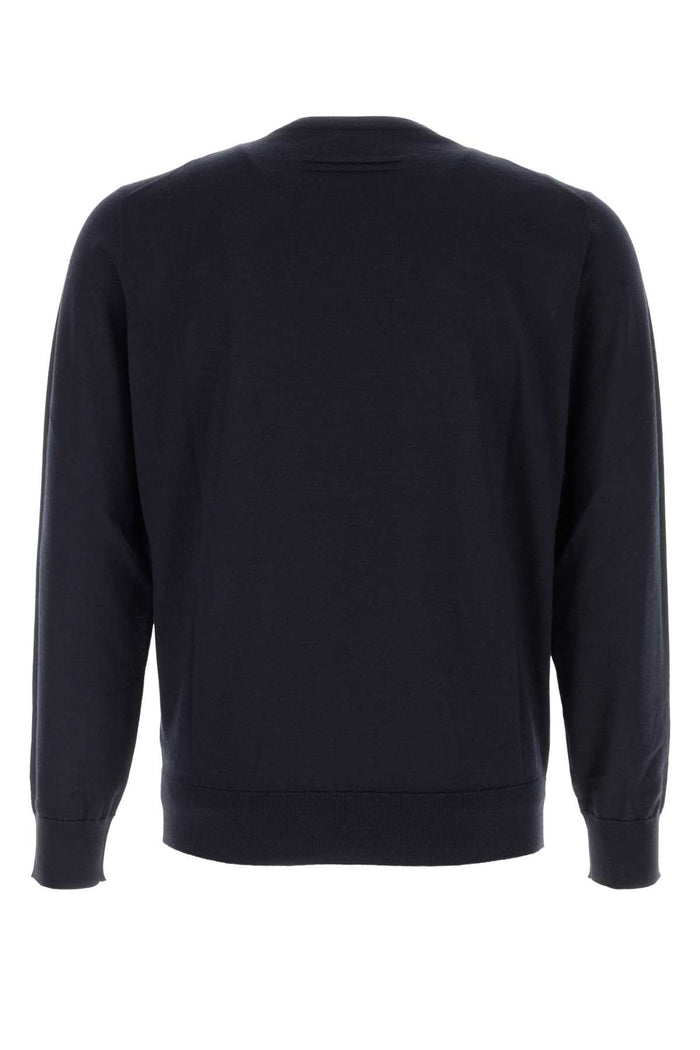 Midnight Blue Cashmere Blend Sweater B98 Exterior: Silk Maglieria