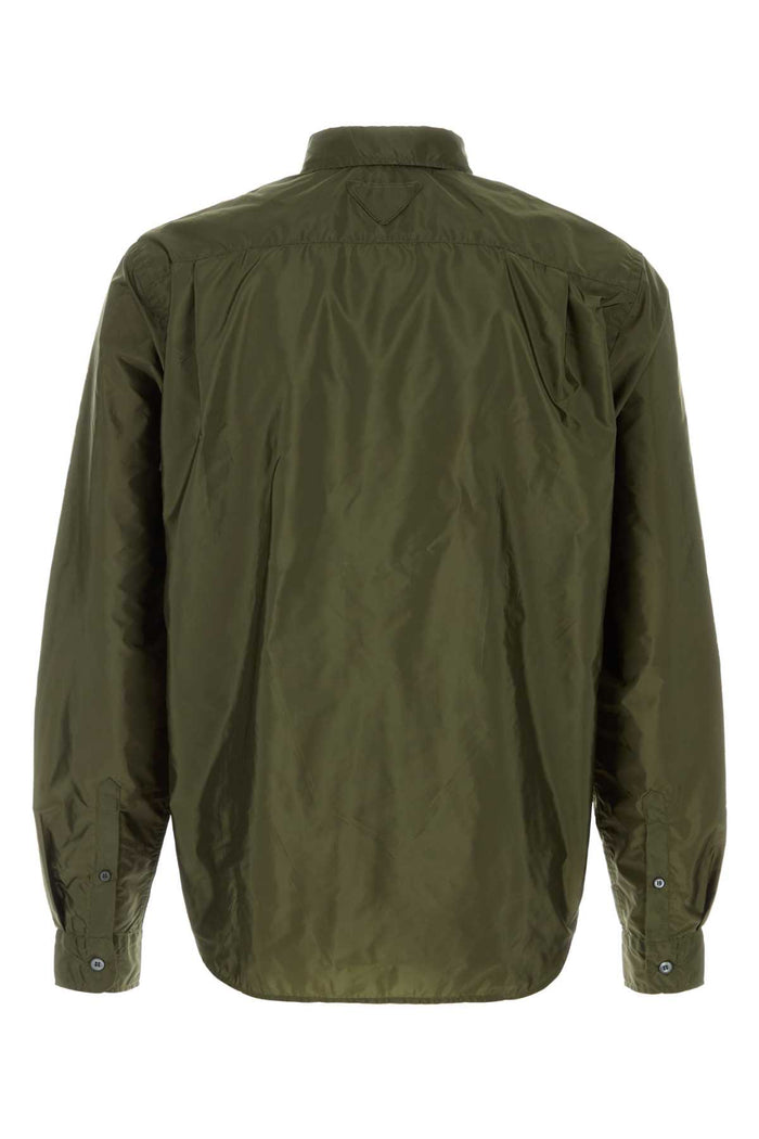 Army Green Re-Nylon Shirt Militare Exterior: Camicie