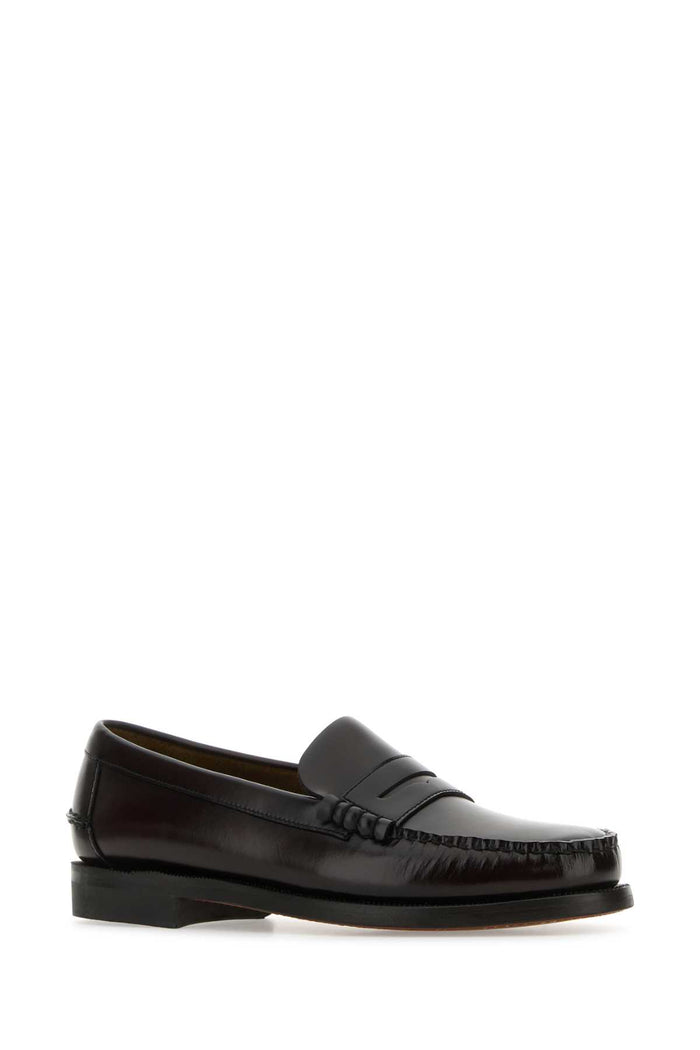Chocolate Leather Classic Dan Loafers Brownburgundy Mocassini