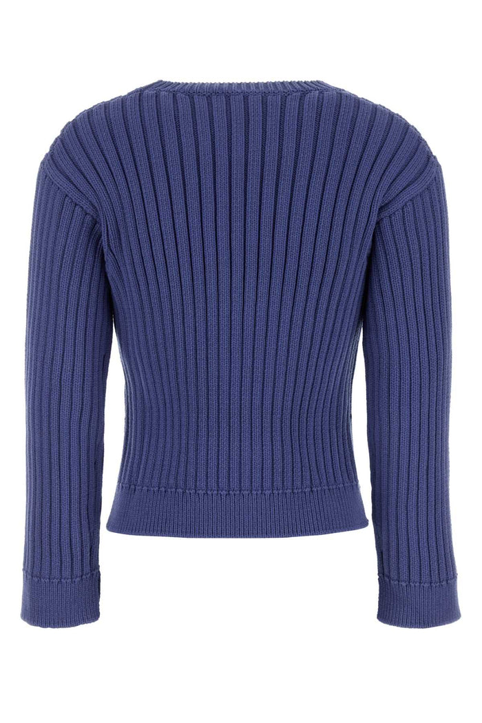 Cerulean Cotton Blend Sweater Bluesodalite Exterior: Nylon Maglieria