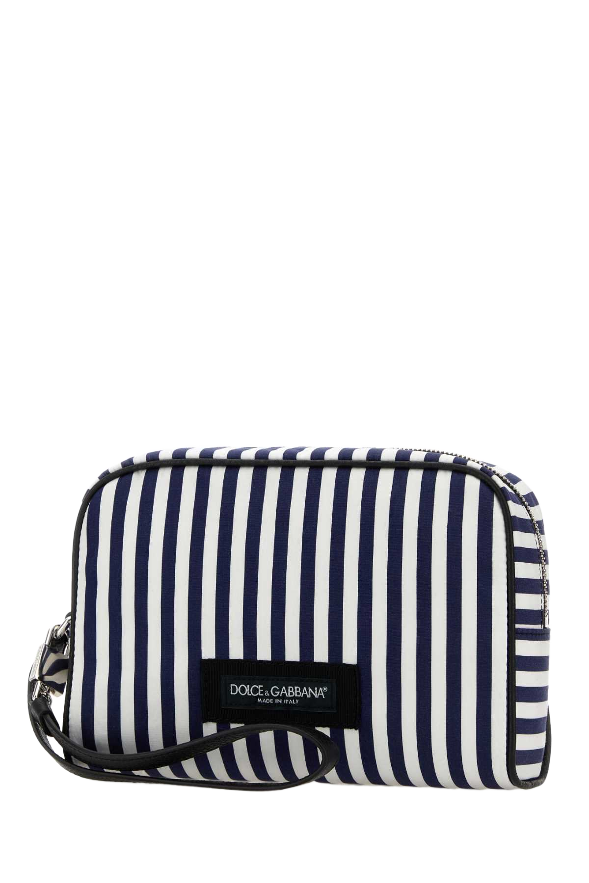 Embroidered Poplin Clutch Biancoblu
