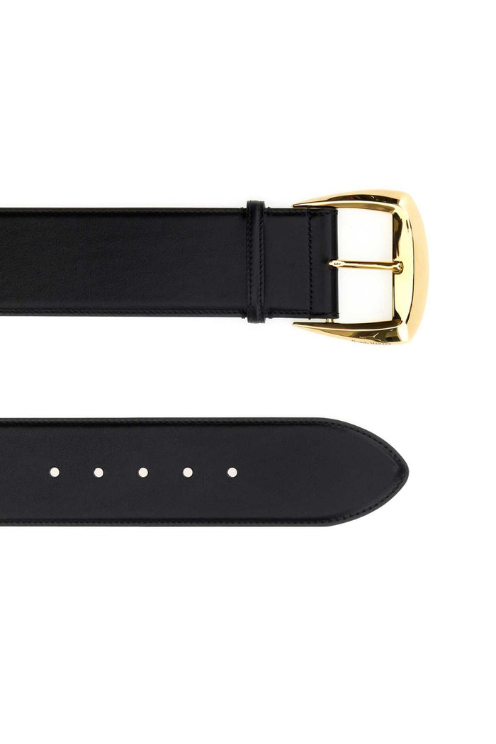 Black Leather Belt Cinture