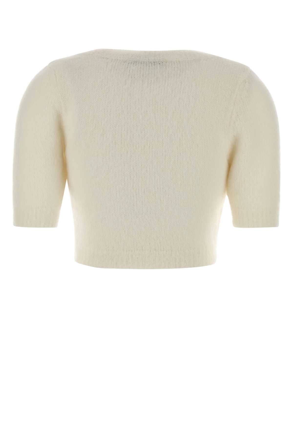 Ivory Mohair Blend Sweater White Exterior: Nylon Wool Maglieria