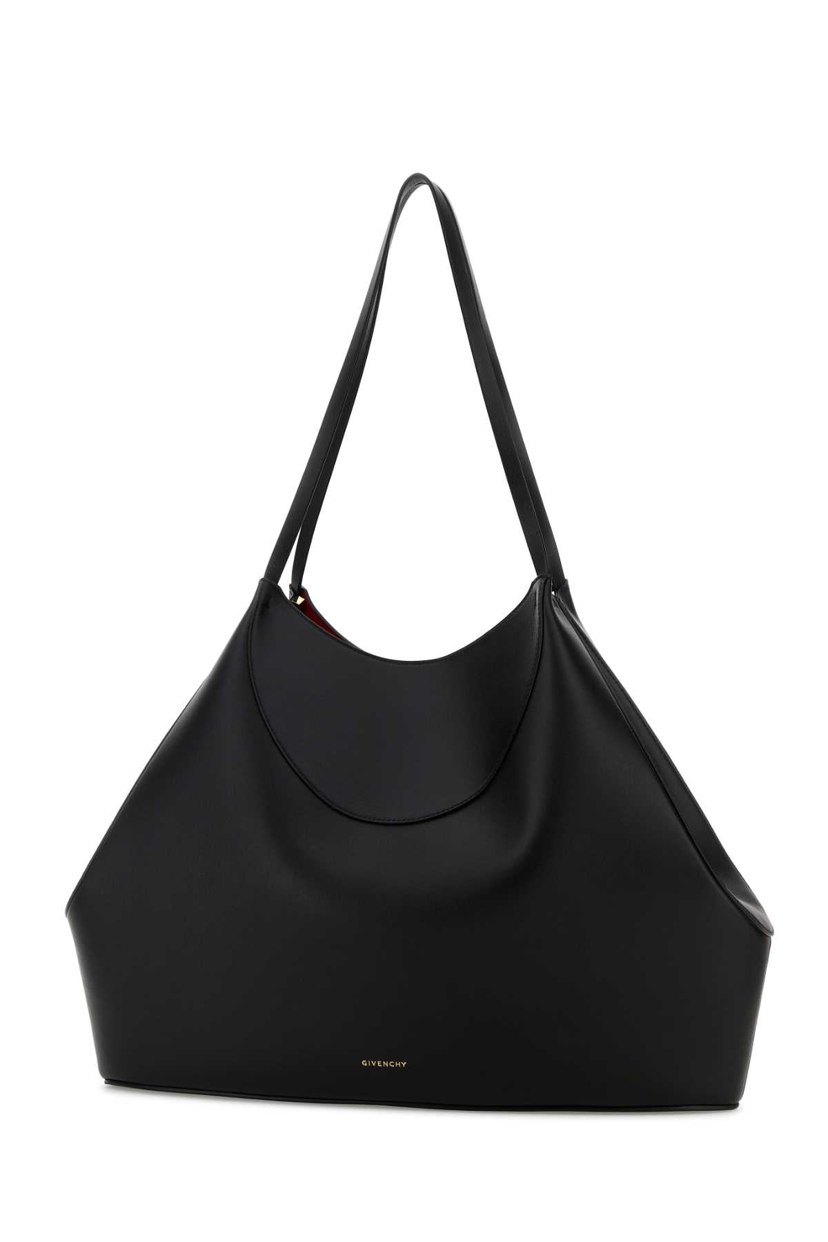 Black Leather Medium Facet Shopping Bag Borse A Mano