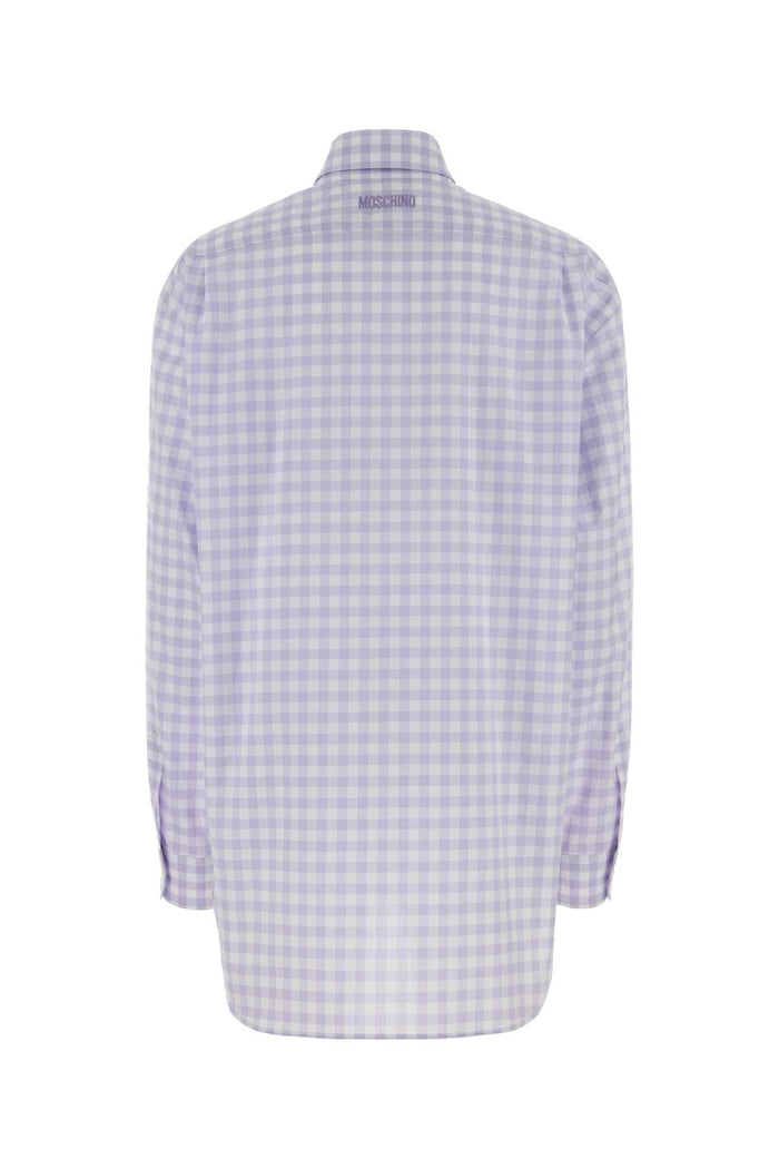 Embroidered Poplin Oversize Shirt Fantasiaviola Exterior: Cotton Camicie