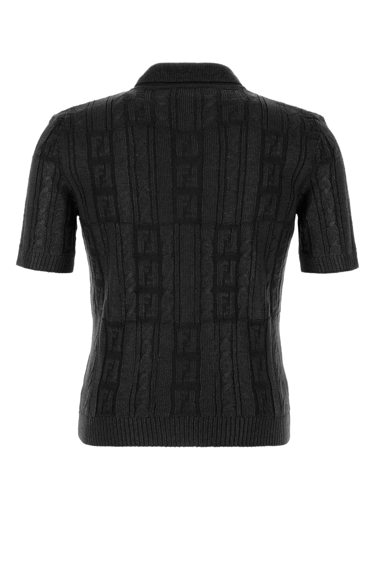 Black Wool Polo Shirt Exterior