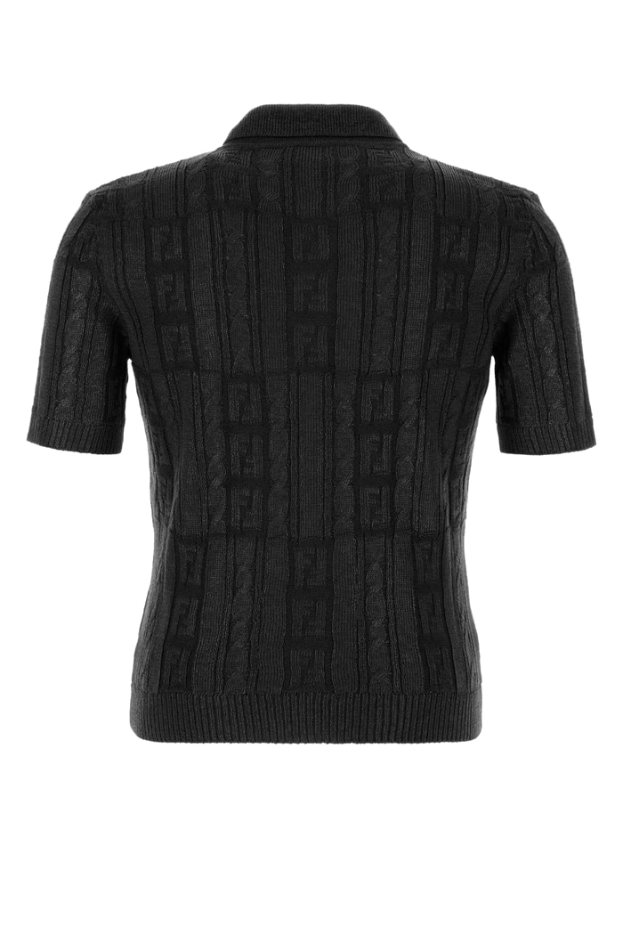 Black Wool Polo Shirt Exterior