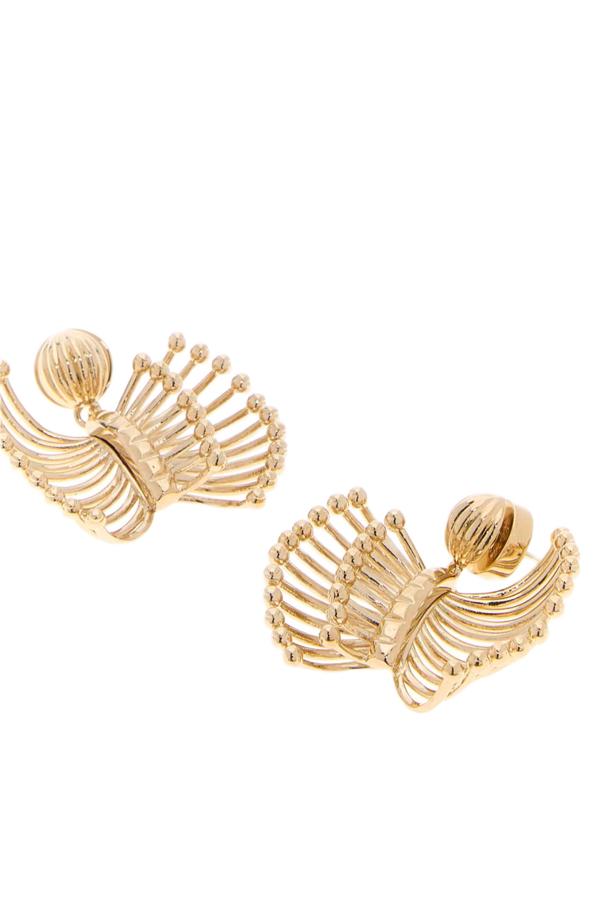 Gold Metal Earrings Oro Brass Orecchini