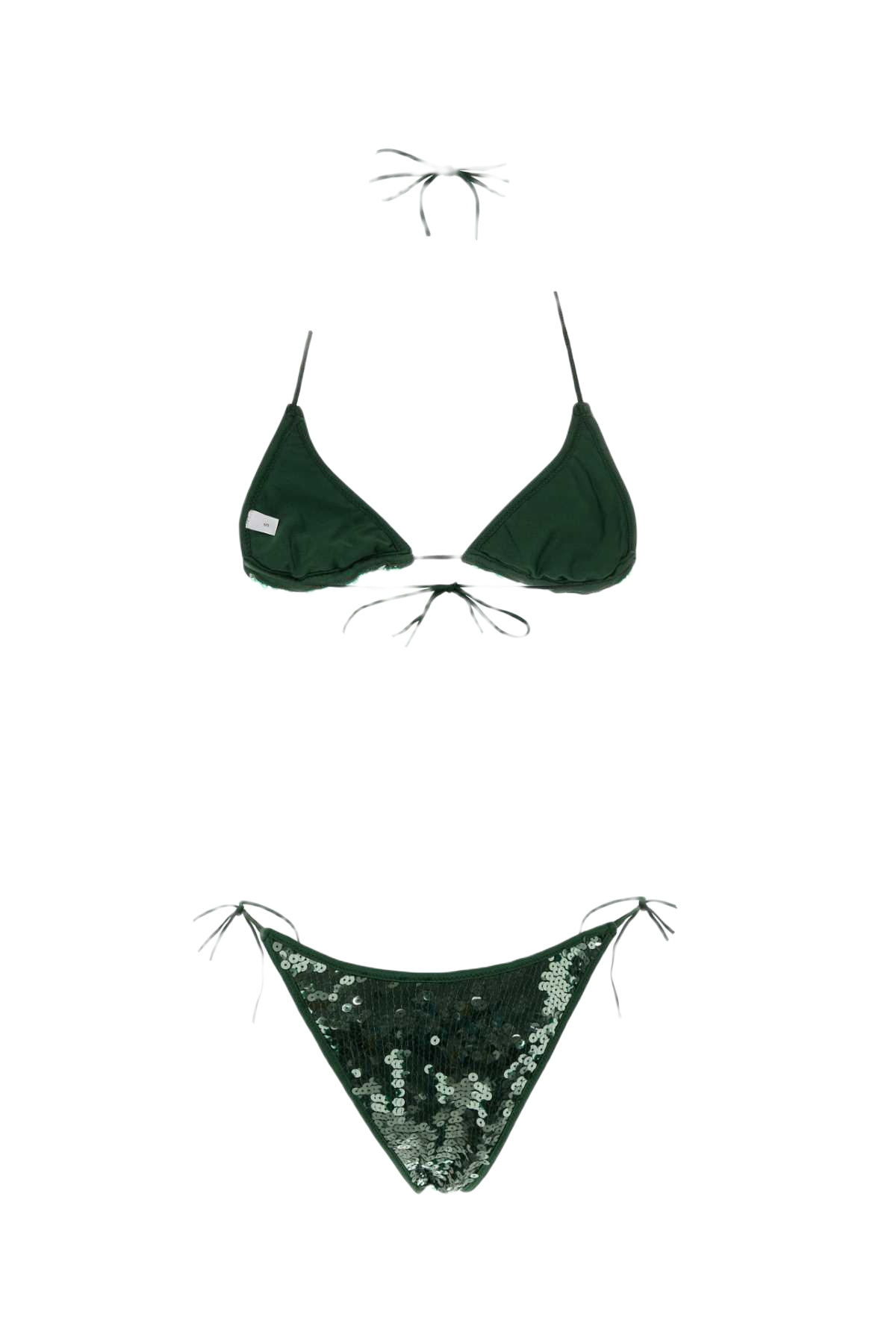Embellished Polyester Marylin Bikini Green Costumi Da Bagno