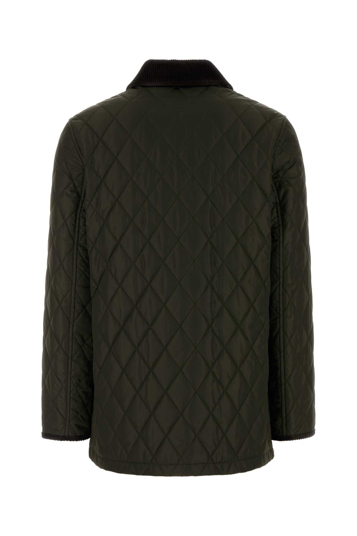 Army Green Nylon Jacket Shalebrushipcheck Giubbini
