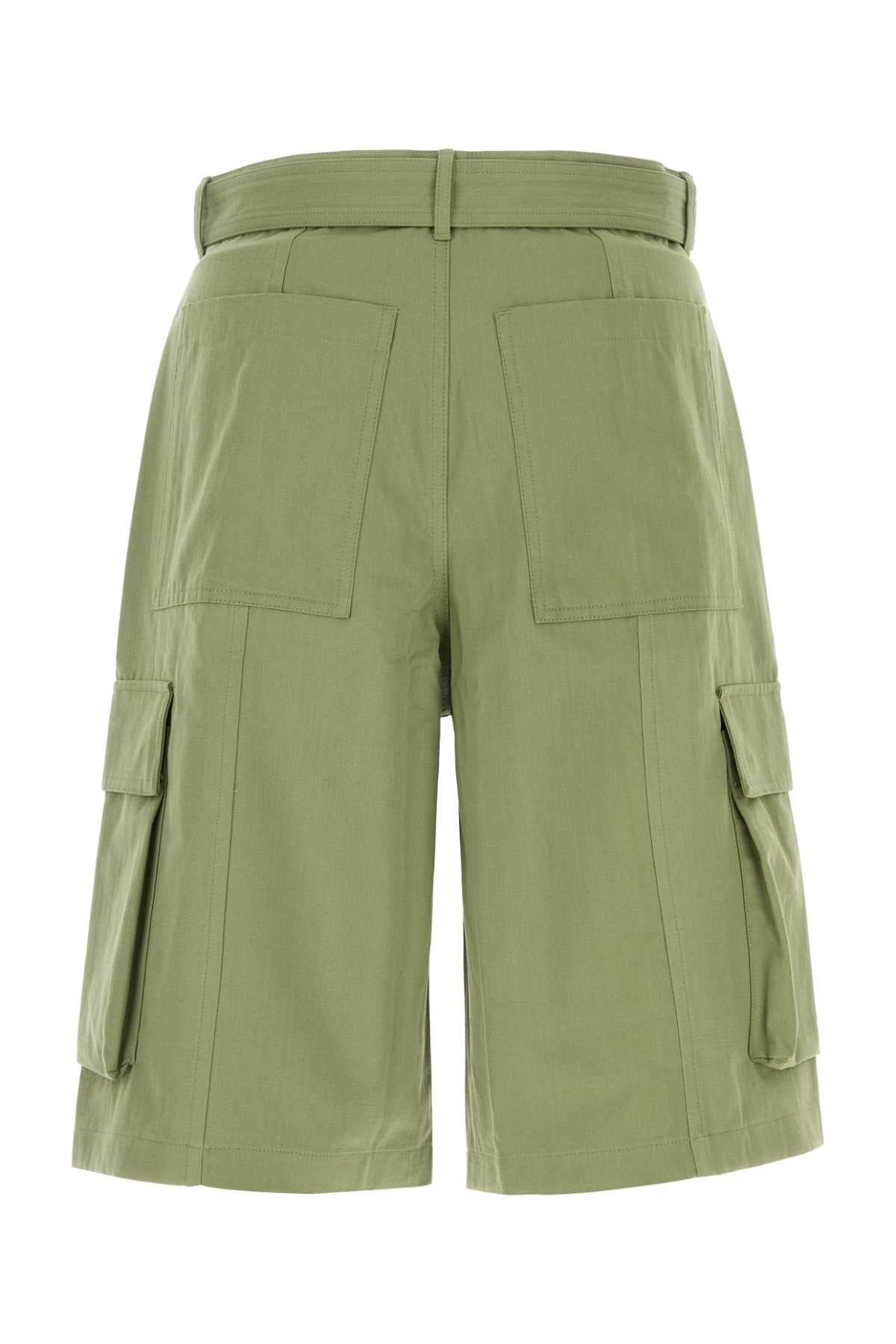 Green Cotton Bermuda Shorts Turfgreen Exterior