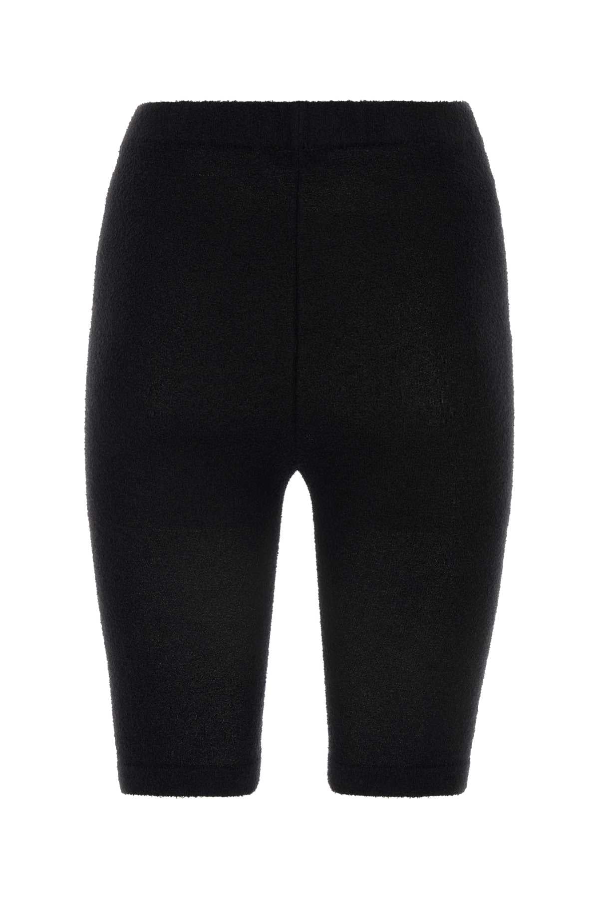 Black Stretch Terry Fabric Leggings
