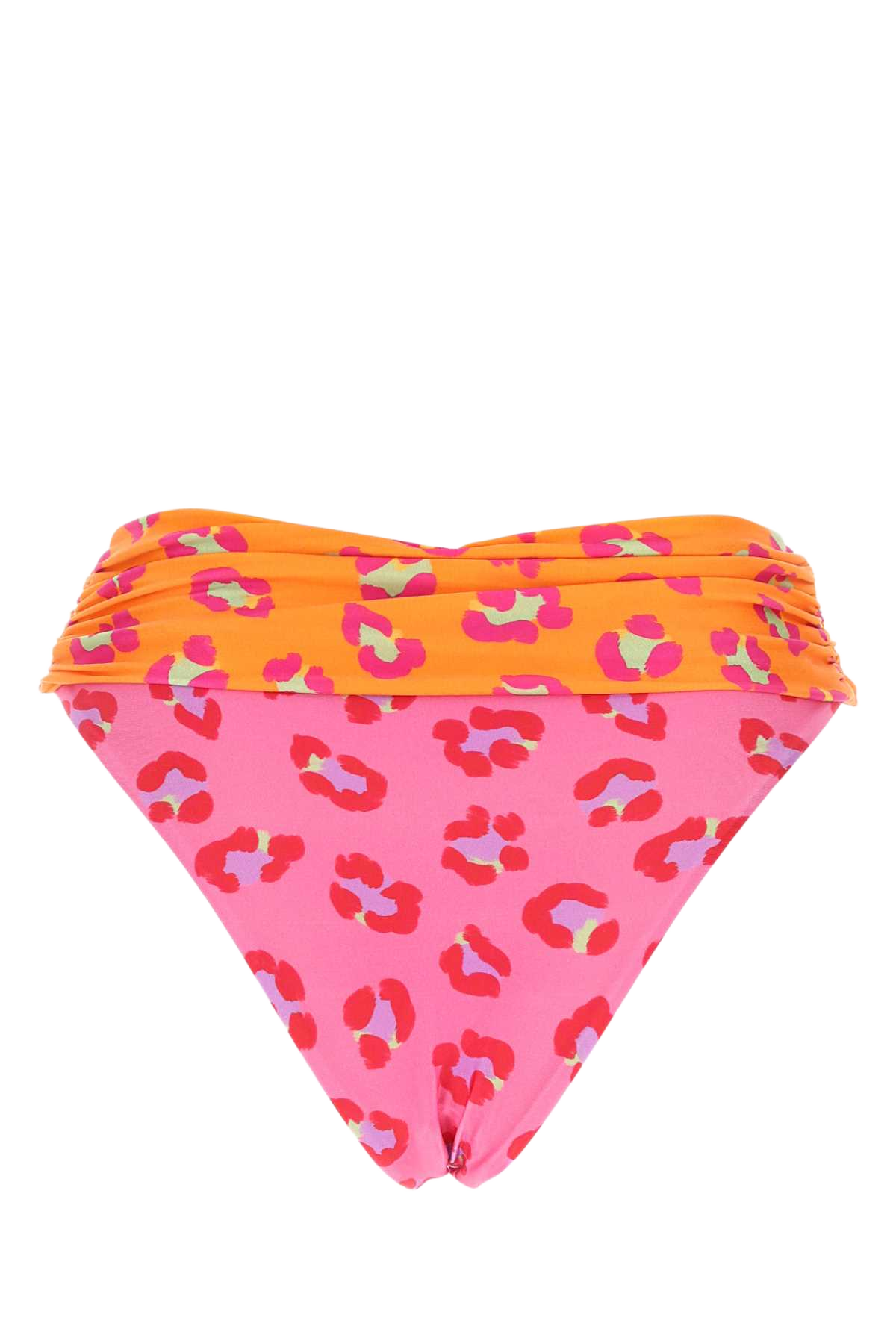 Printed Stretch Polyester Bikini Bottom Maxileopardpatchorange Costumi Da Bagno