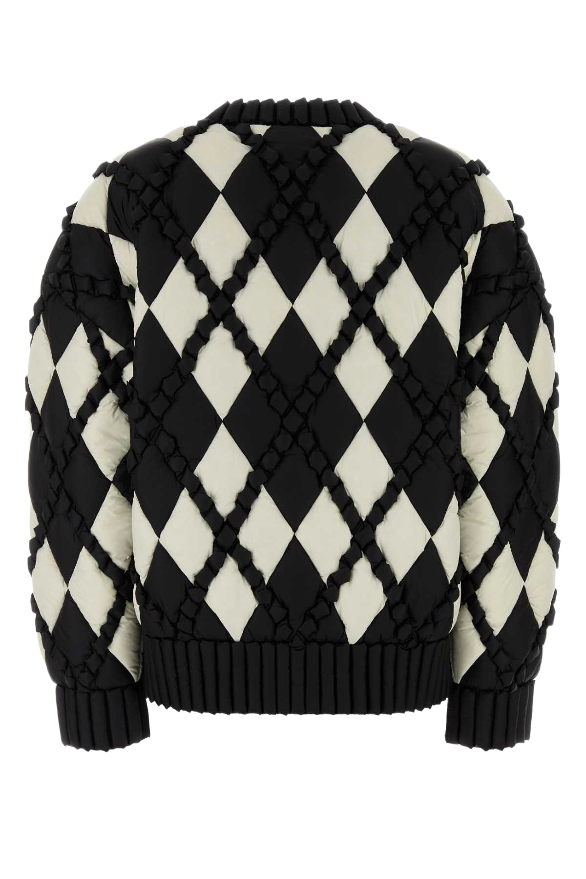 Two-Tone Nylon Down Jacket 02black Piumini