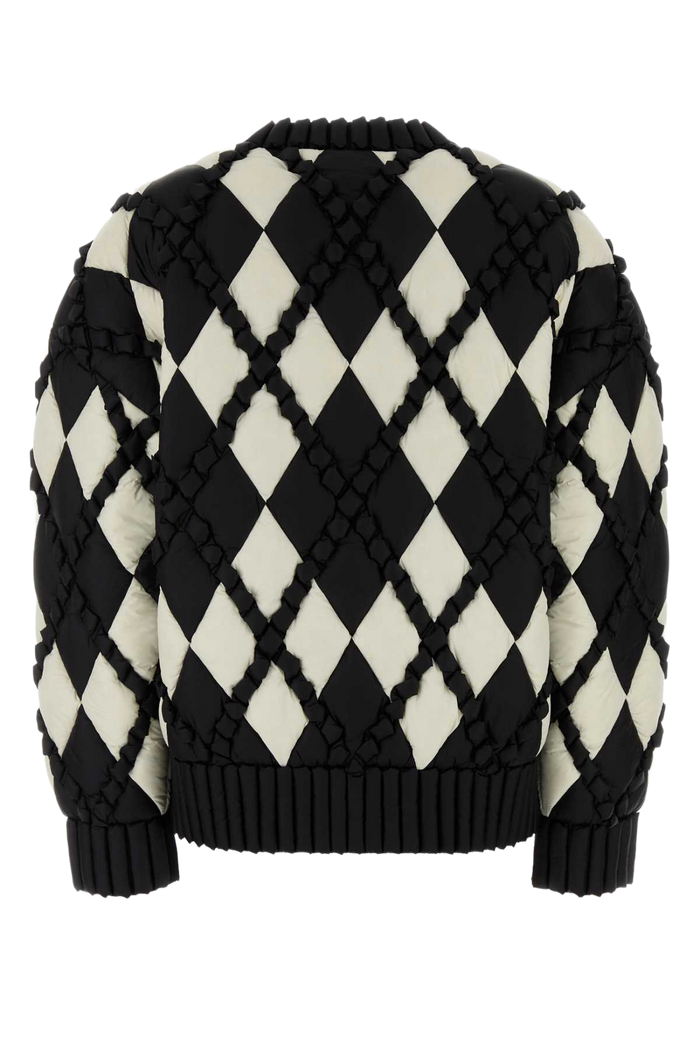 Two-Tone Nylon Down Jacket 02black Piumini