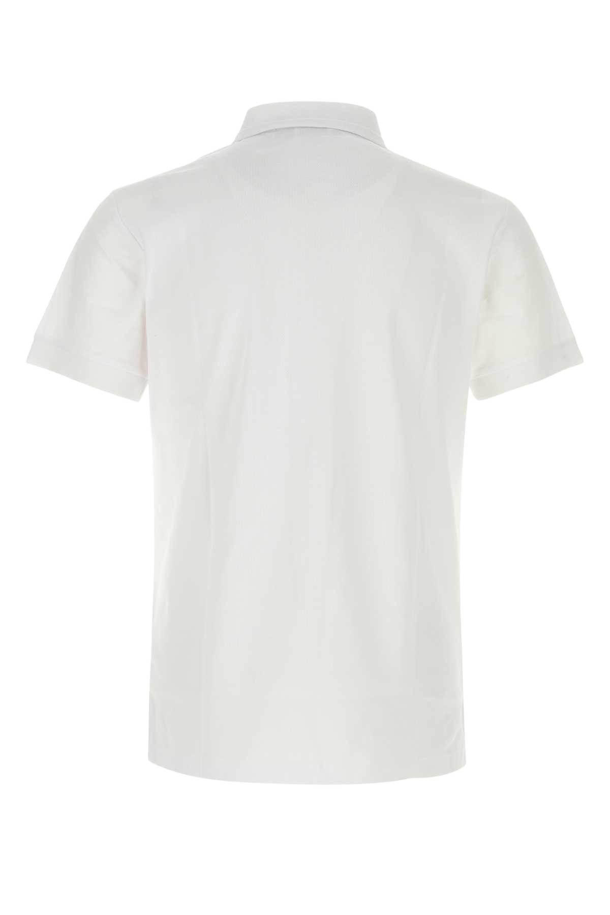 White Piquet Polo Shirt A1464 Exterior: Cotton