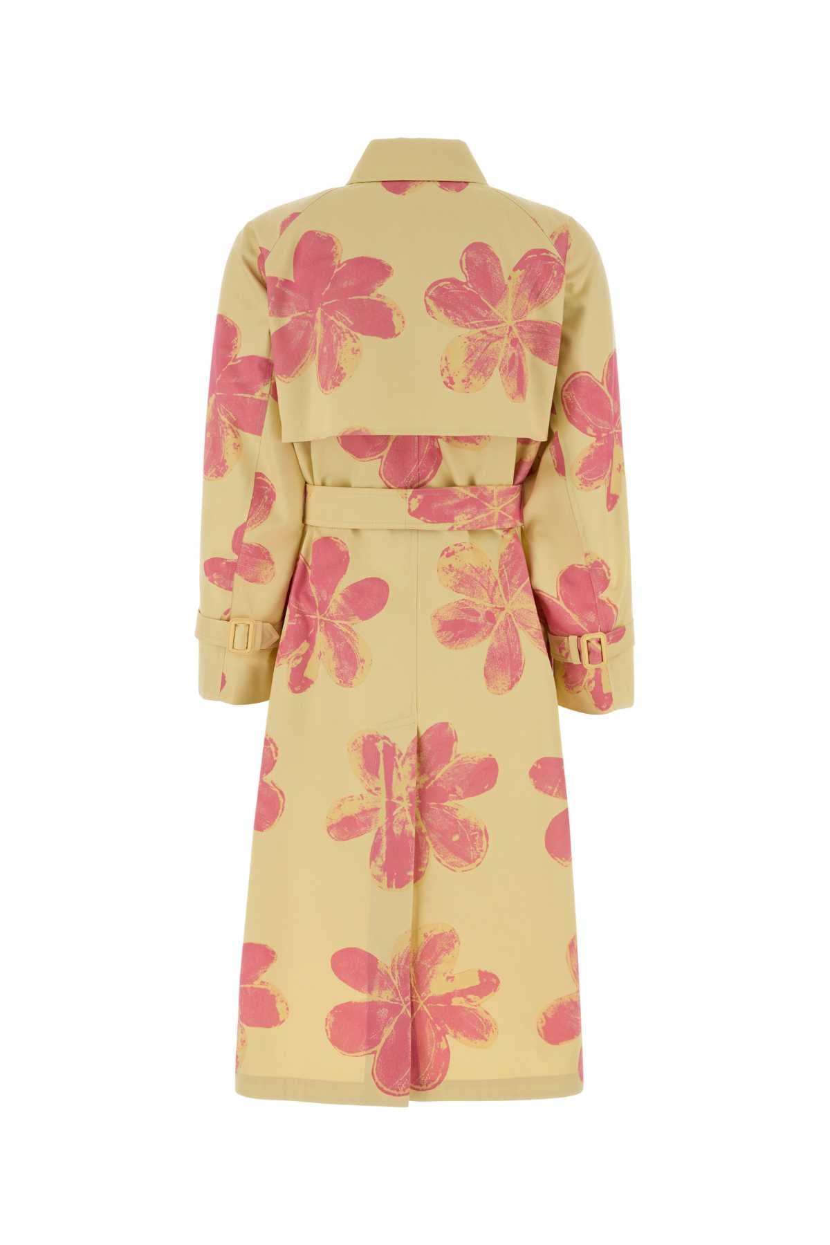 Printed Cotton Radioso Overcoat Multi Exterior: Trench