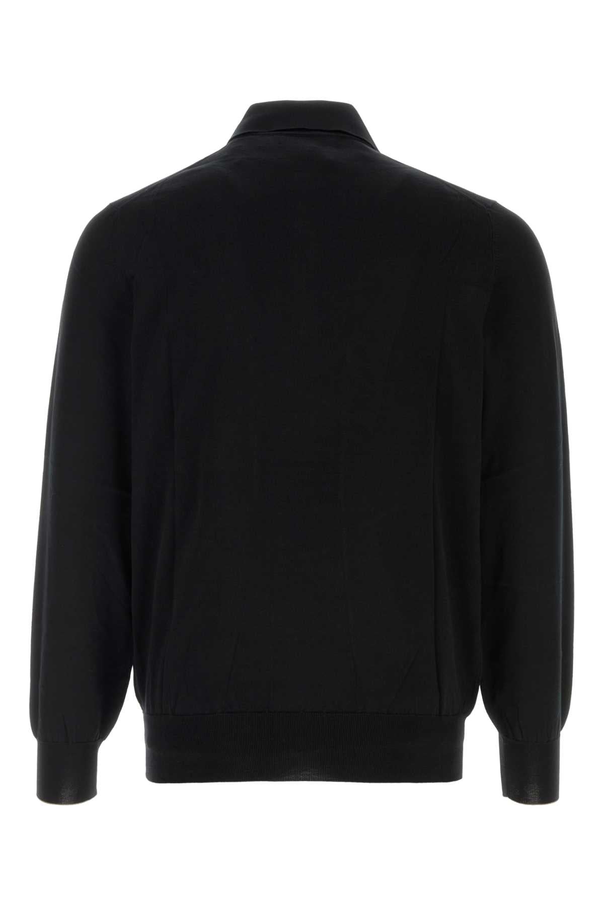 Black Cotton Polo Shirt Ch101 Exterior