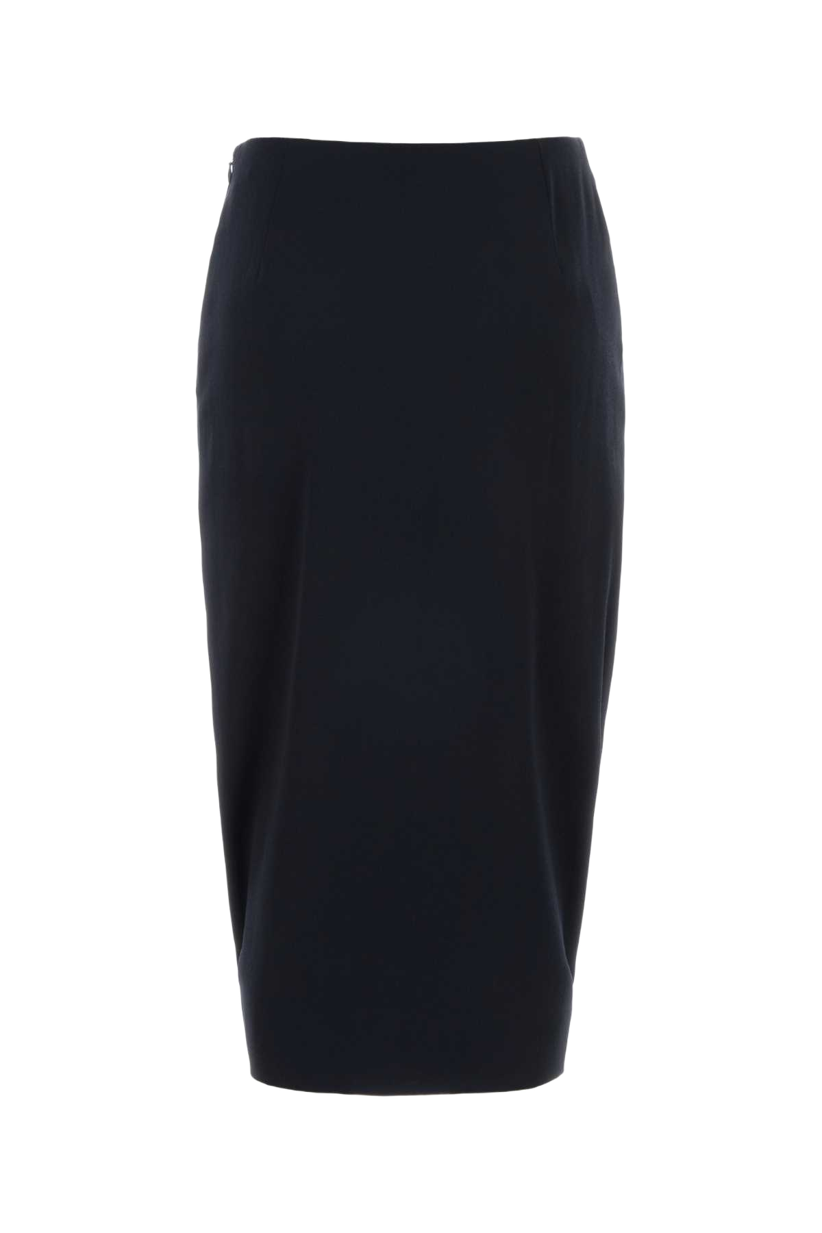 Midnight Blue Stretch Crepe Skirt Navydenim Gonne