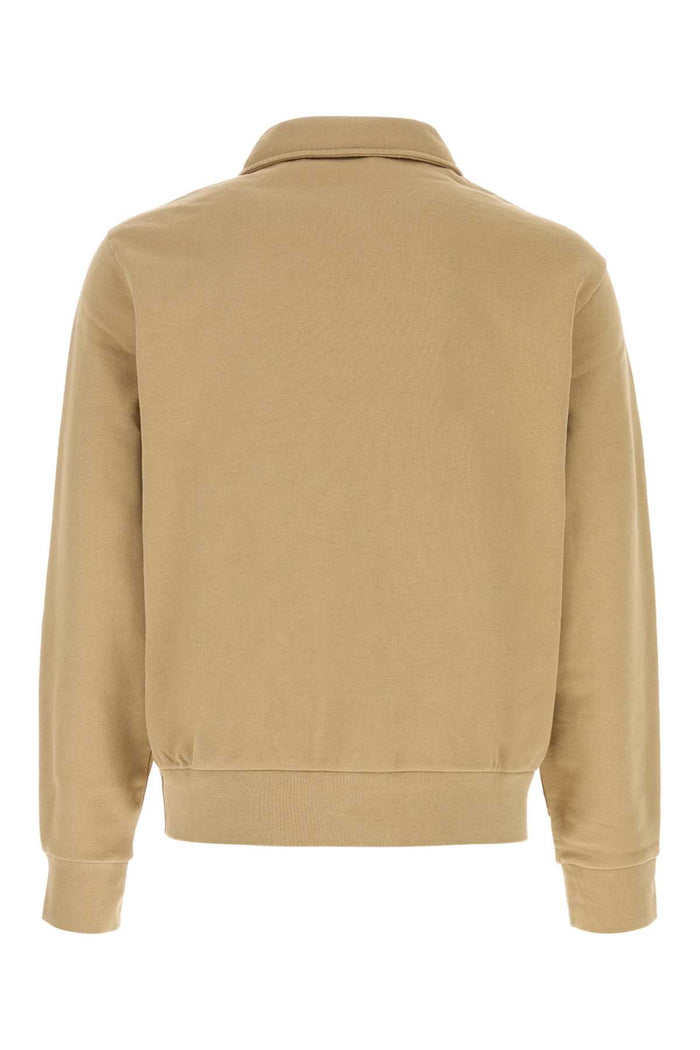 Beige Cotton Polo Shirt Vintagekhaki Exterior: Felpe
