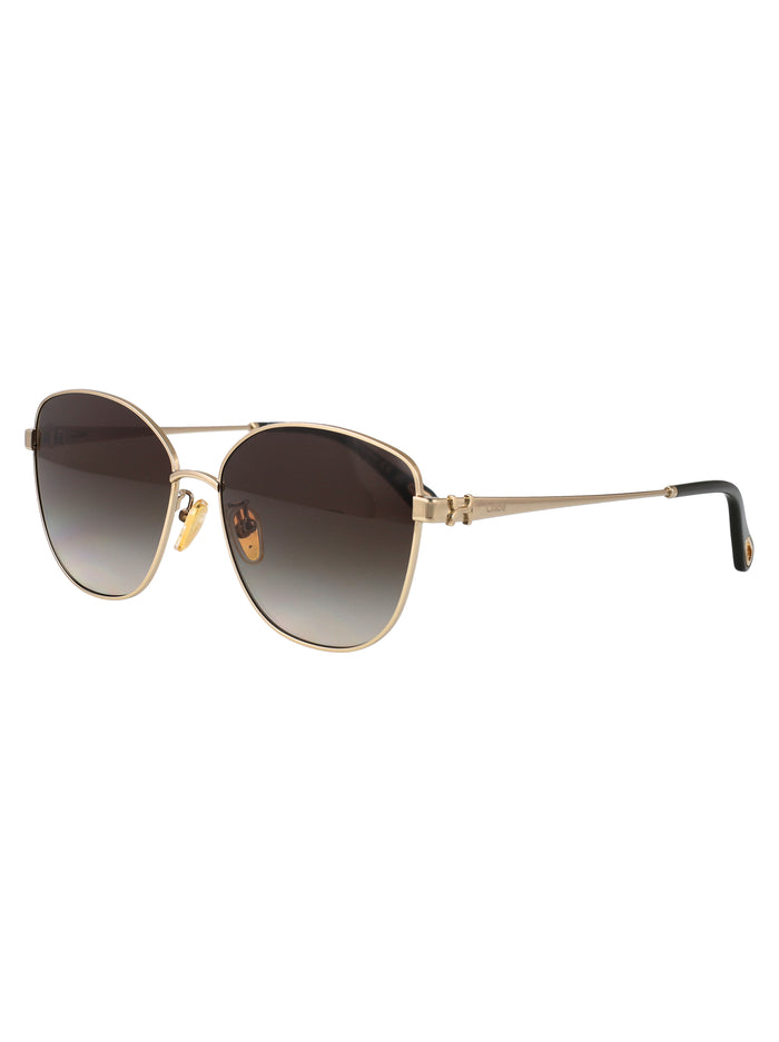 Ch0306sk Gold-gold-green Metal Sunglasses