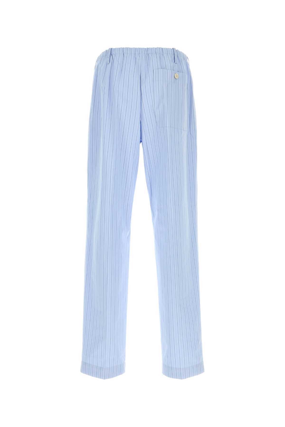 Embroidered Poplin Penny Pyjama Pant Lightblue Pantaloni