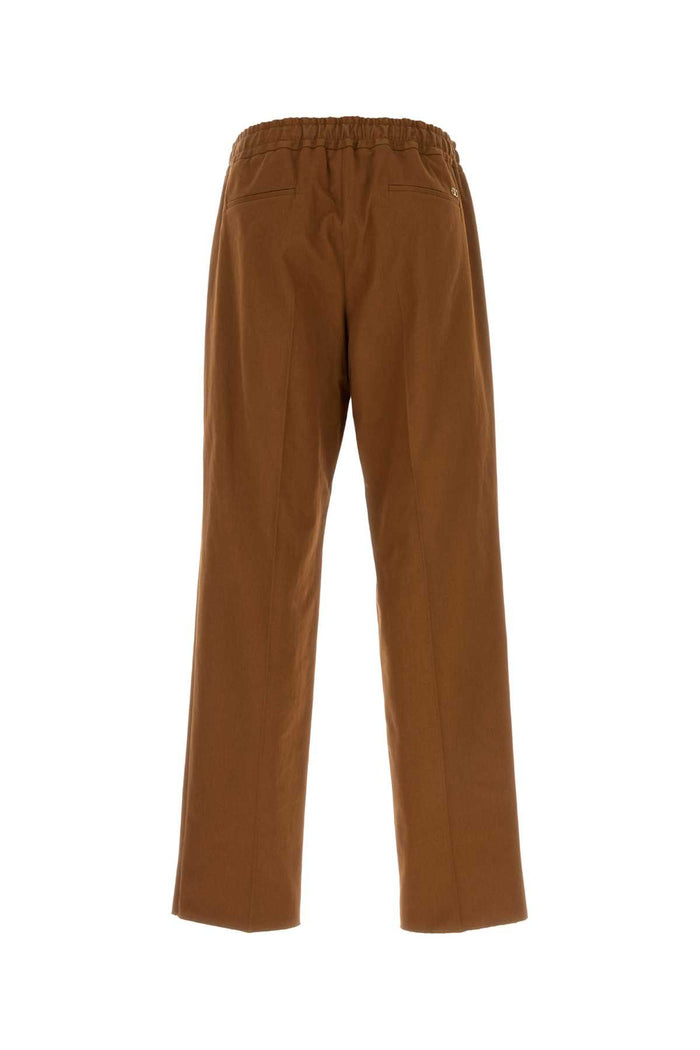 Brown Cotton Pant Chocolate Pantaloni