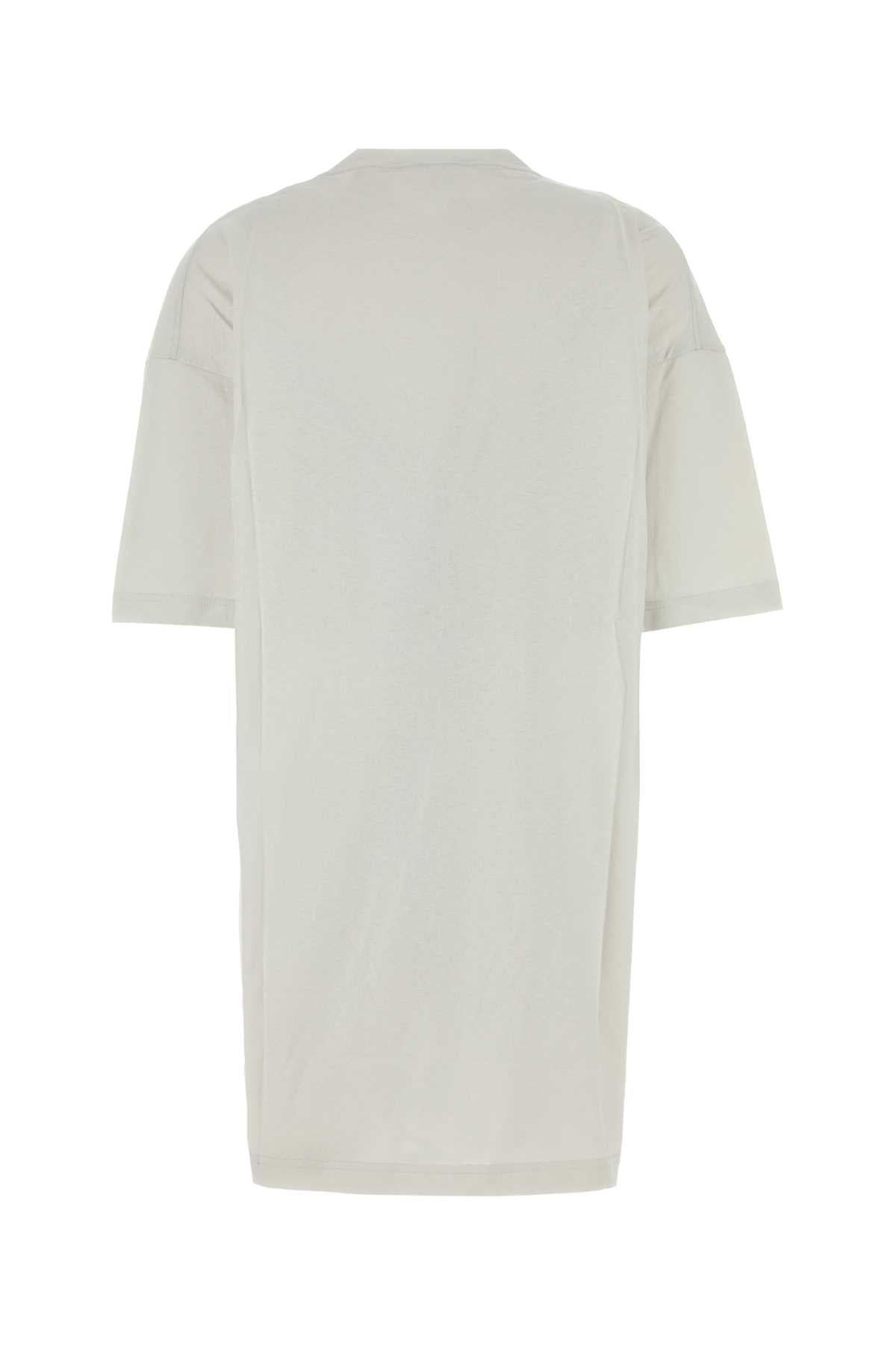 Light Grey Cotton T-Shirt Dress Dirty White Exterior: Abiti