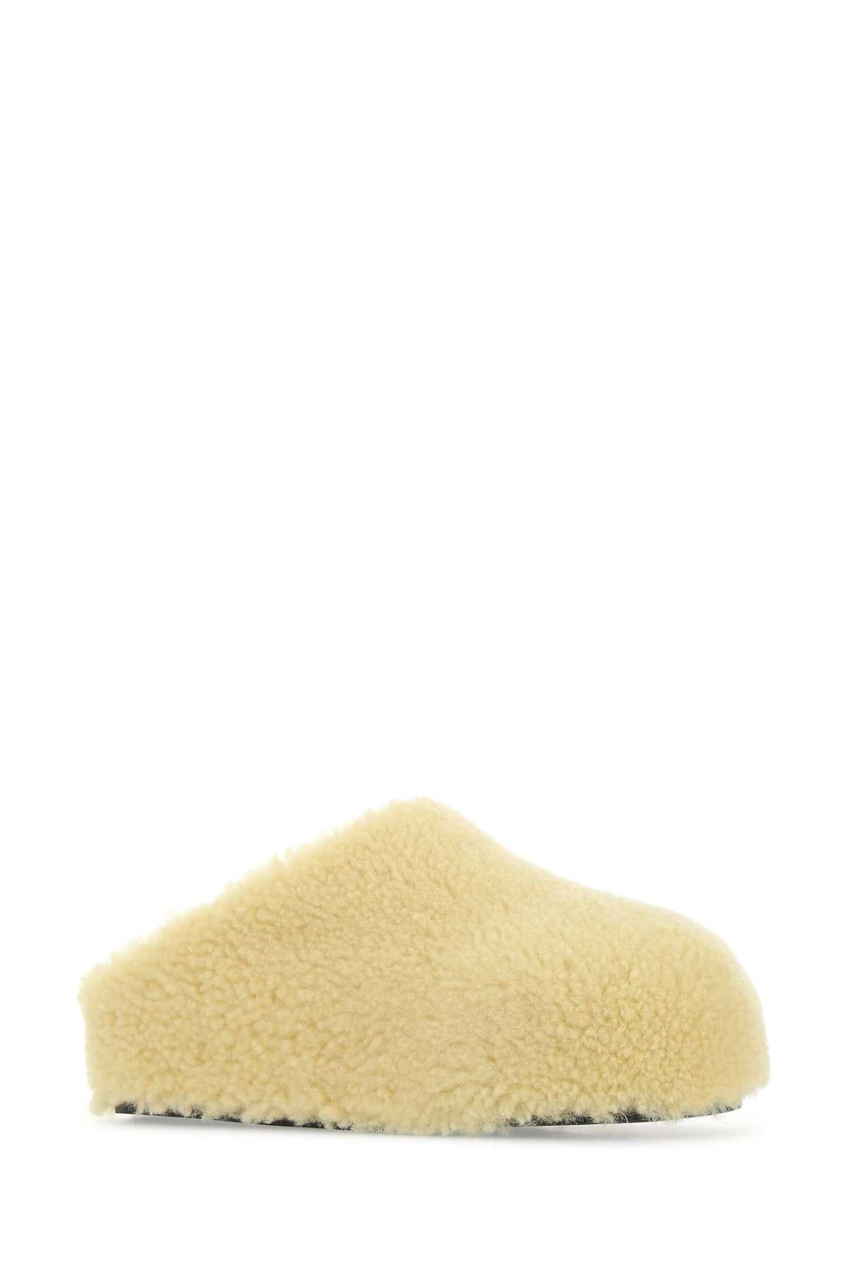 Pastel Yellow Shearling Giuly Slippers