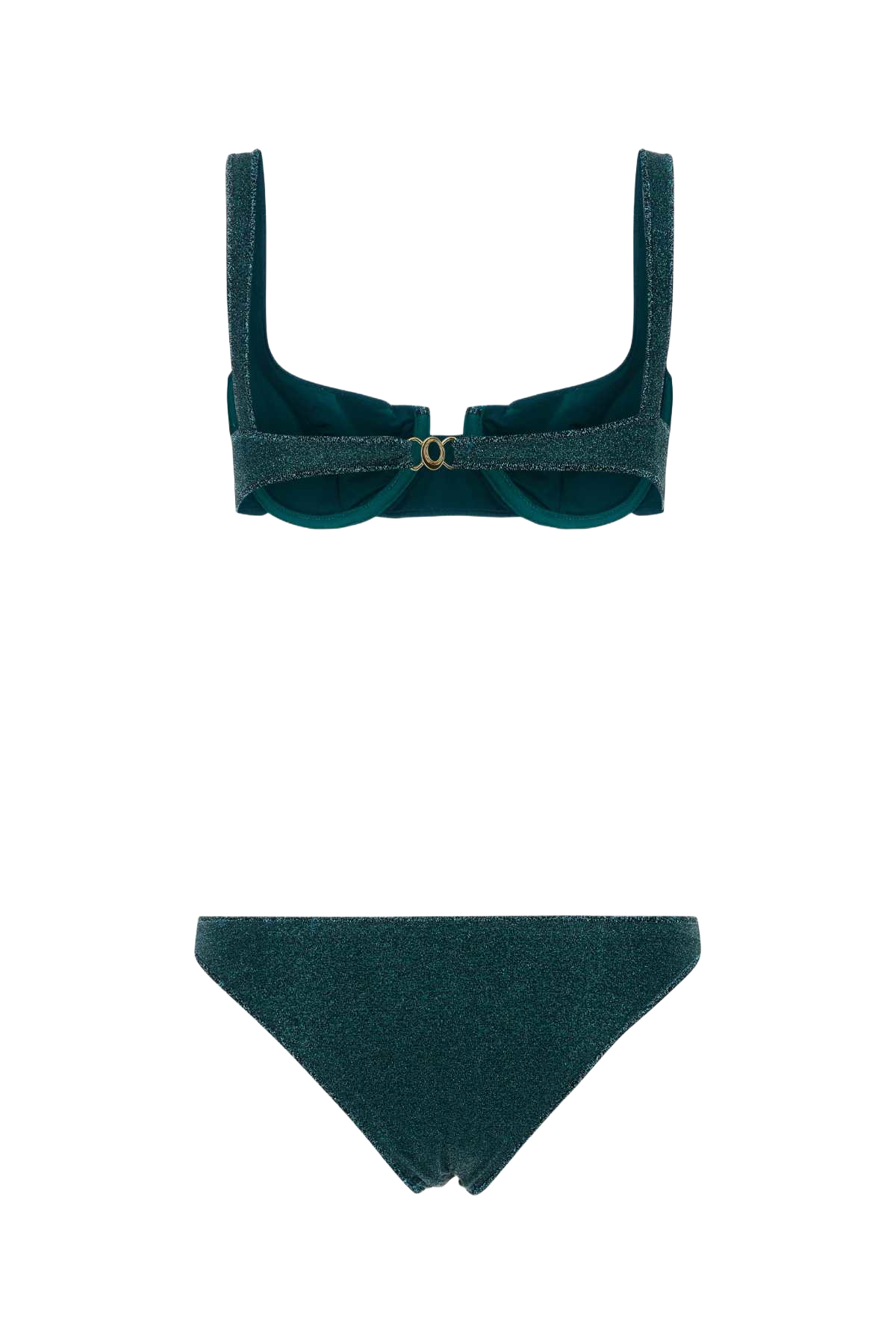 Petrol Blue Nylon Blend Bikini Peacock Costumi Da Bagno