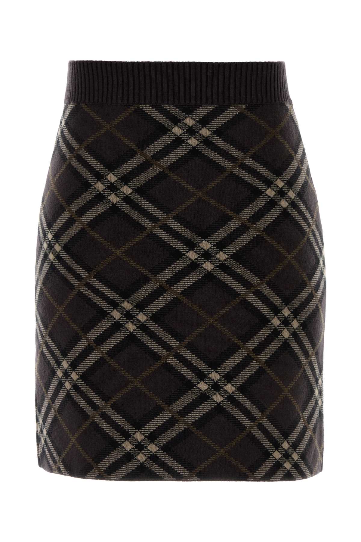 Embroidered Stretch Wool Blend Mini Skirt Truffleipcheck Gonne