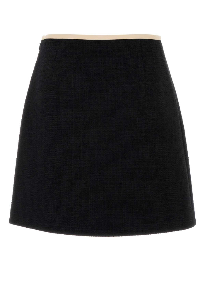 Black Tweed Mini Skirt Es9 Gonne