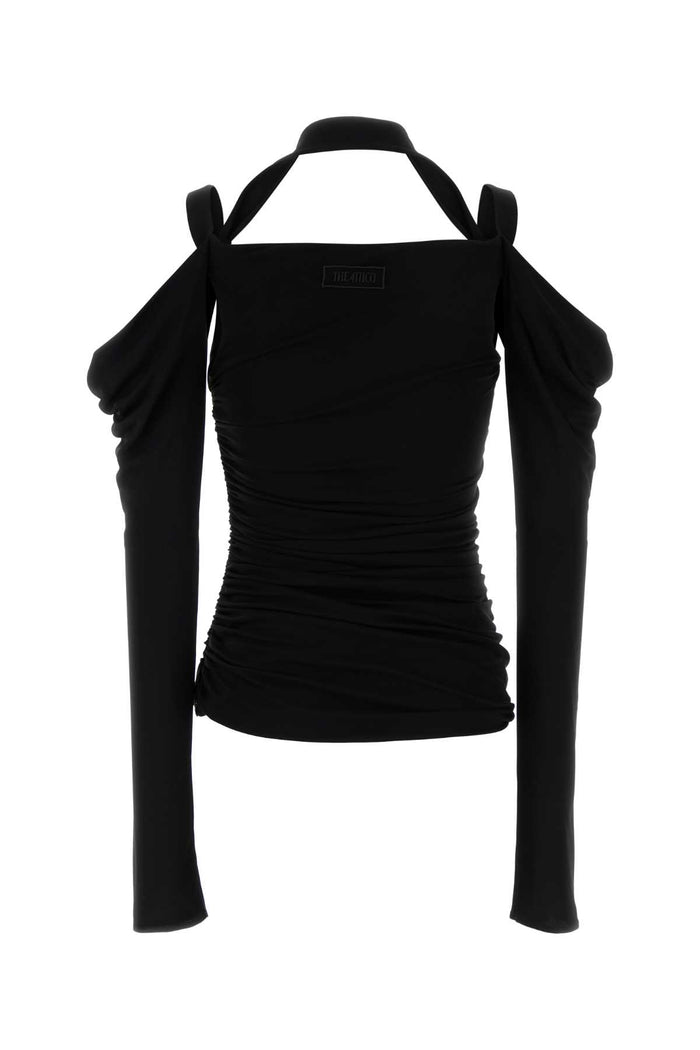 Black Crepe Top Maglie