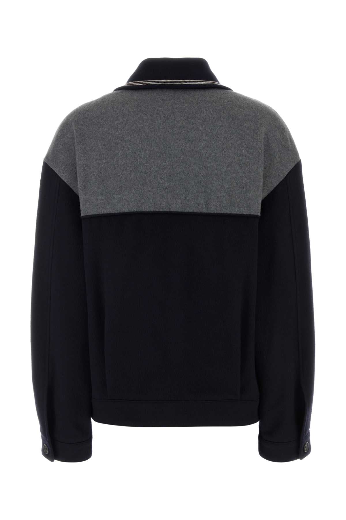 Two-Tone Velour Jacket Blugrigio Giubbini