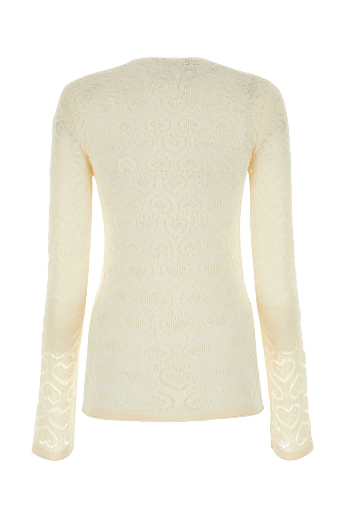 Ivory Lace Top White Exterior: Viscose Nylon Maglie