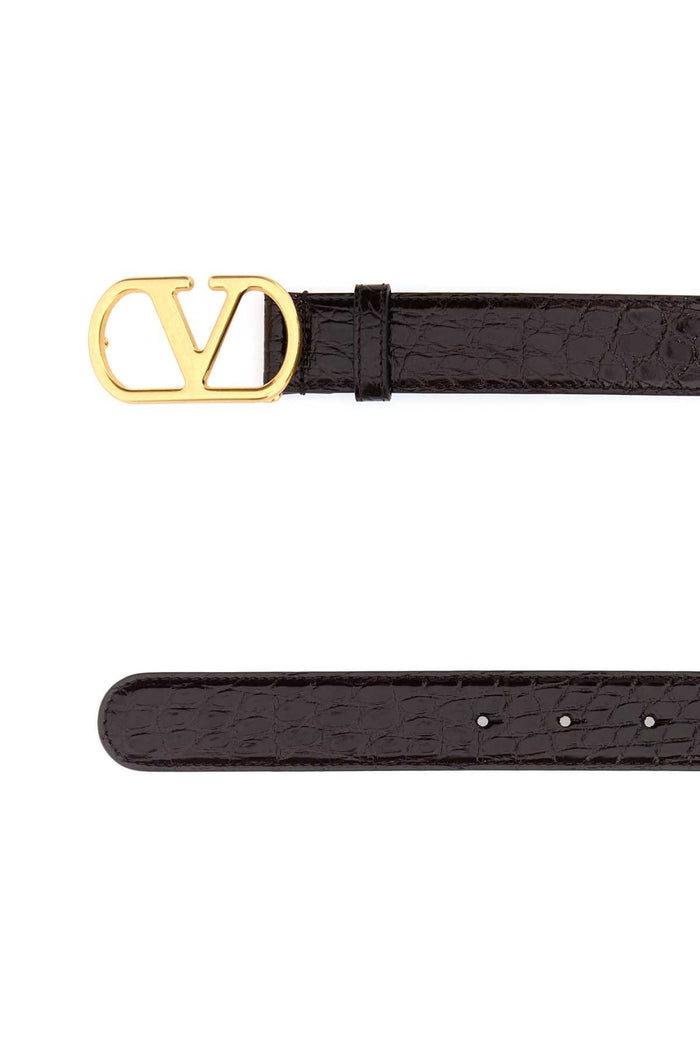 Brown Leather Vlogo Belt Oakbrown Cinture